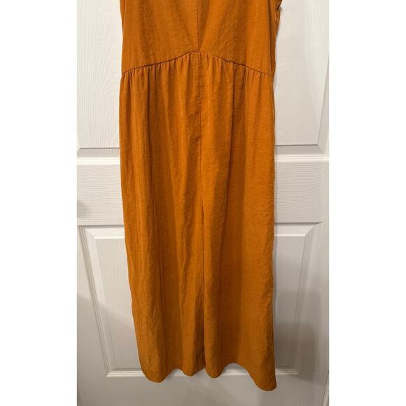 ASOS Minimal Jumpsuit with Ruching Detail and Keyhole Back in Mustard, 2 - Picture 6 of 10